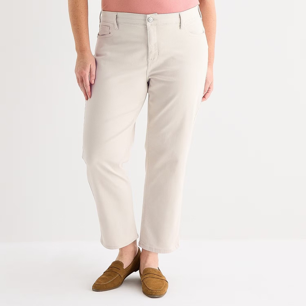 MSRP $60 Liz Claiborne Womens 24W Moonbeam High Rise Cropped Jean